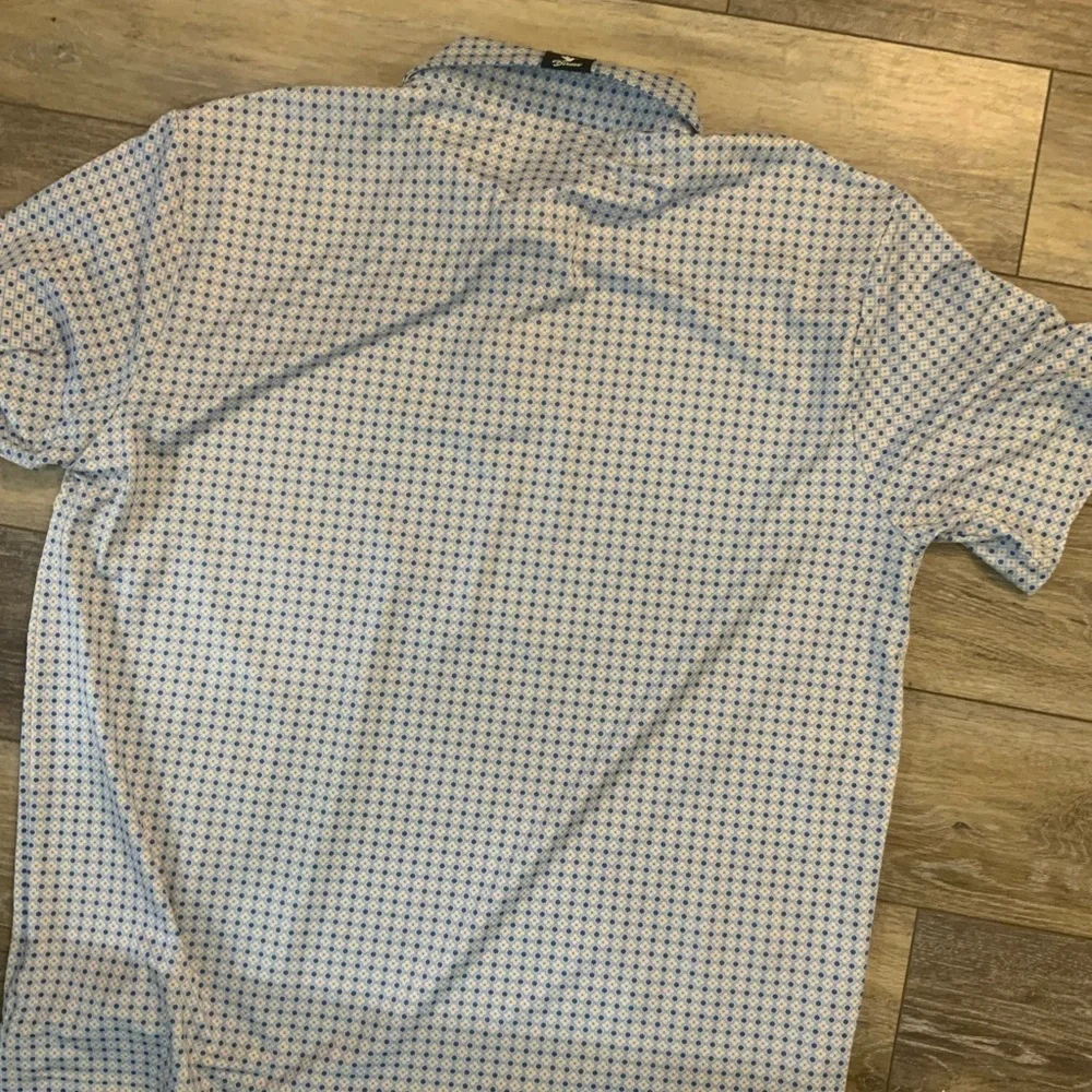Birdie Threads Blue and White Men's Golf Shirt